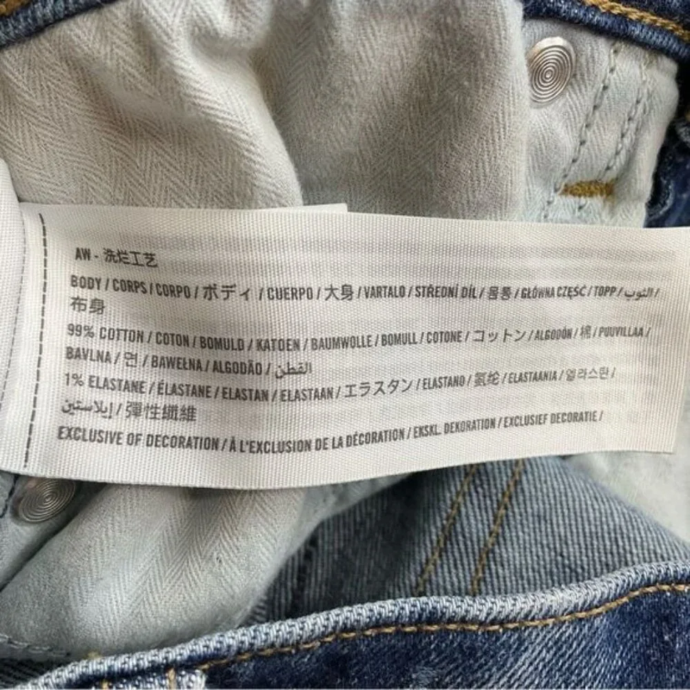 A&F High Rise Mom Jean 25 Regular Ripped Dark Wash‎ - Picture 6 of 8